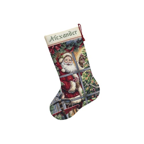 (image for) Gold Collection Candy Cane Santa Stocking Cross Stitch Kit